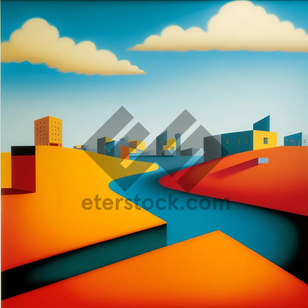 Picture of Symbolic pyramid design against a beautiful sky backdrop.