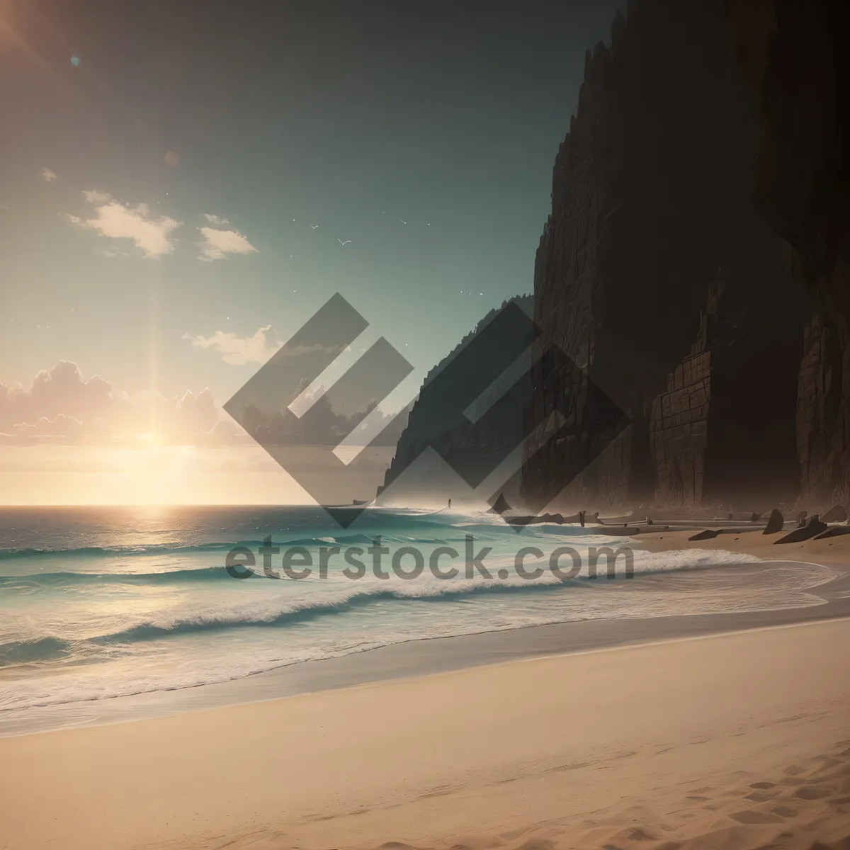 Picture of Tranquil Turquoise Coastline Paradise with Sunny Skies