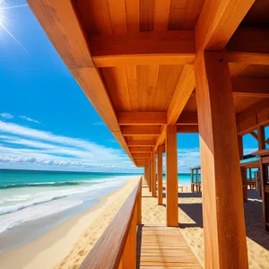 Serene Seascape: Deck overlooking the Crystal Blue Ocean