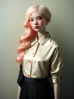 Stylish fashion model with attractive hairstyle and sensual lips