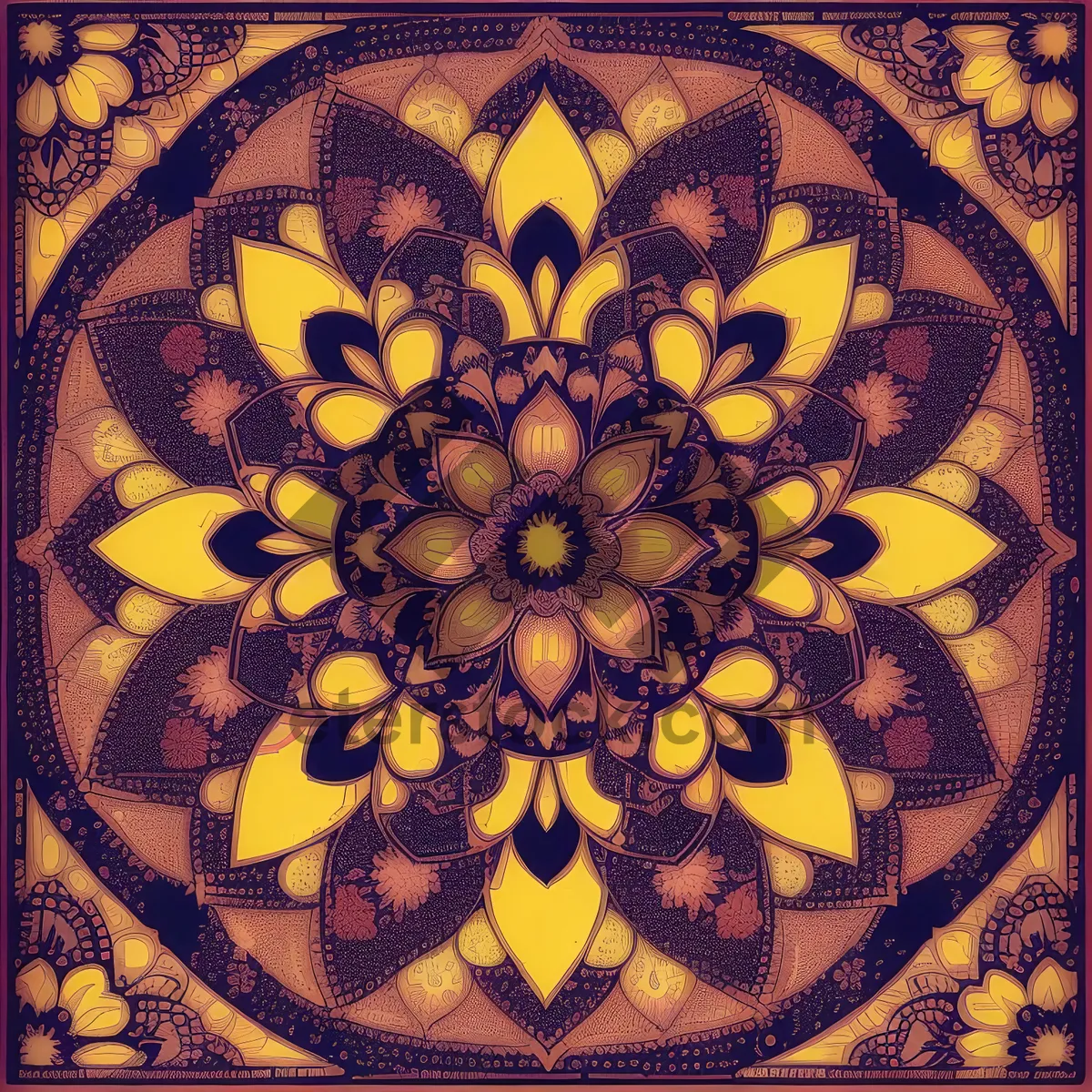 Picture of Vintage Arabesque Tile Pattern - Decorative Handicraft Design