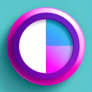 Glossy Round Web Button with Glass Reflection