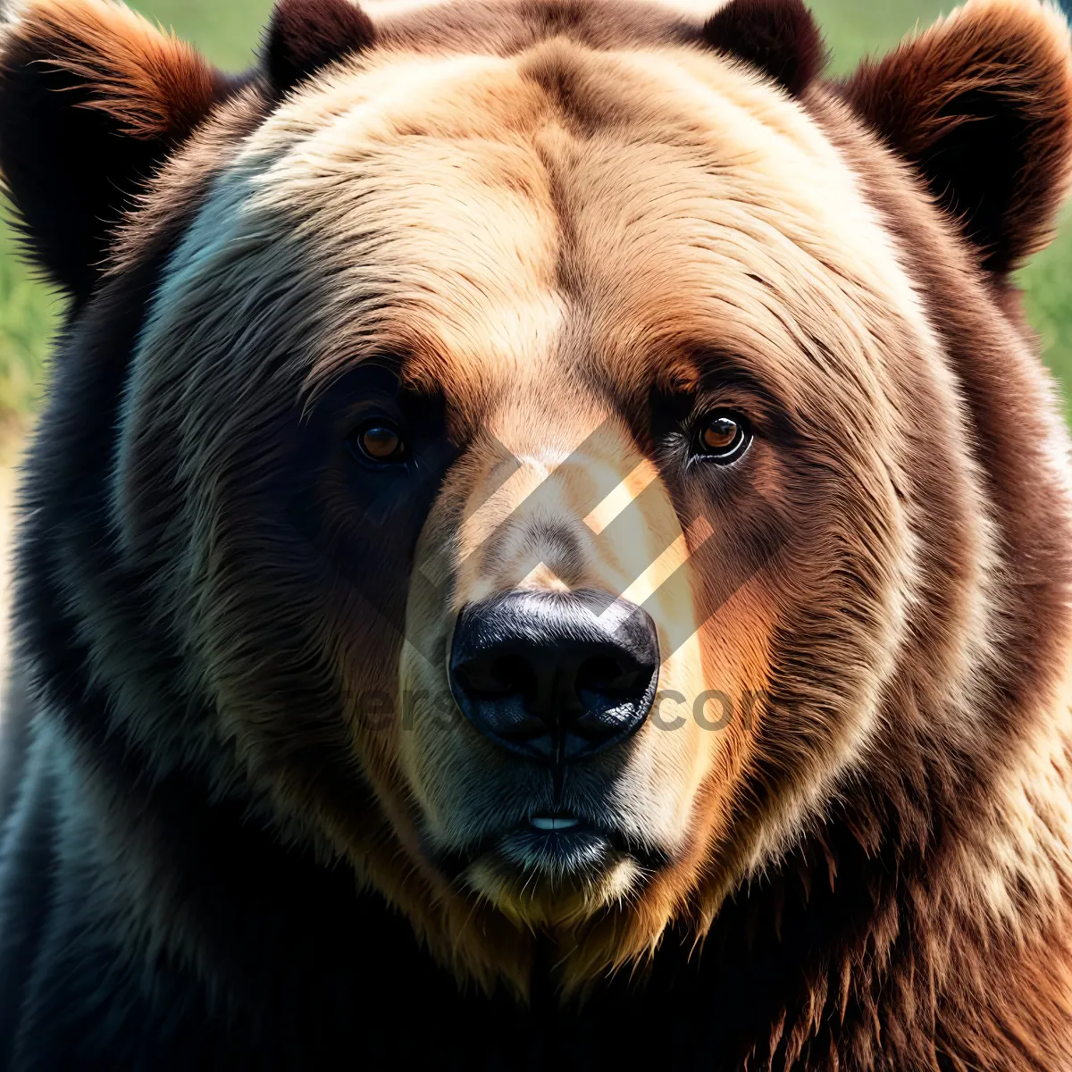 Picture of Wild Brown Bear with Majestic Fur in Wildlife Park