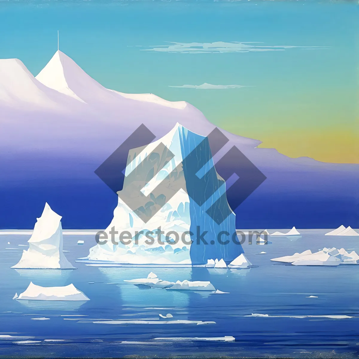 Picture of Frosty Arctic Landscape: Winter's Snowy Seascape