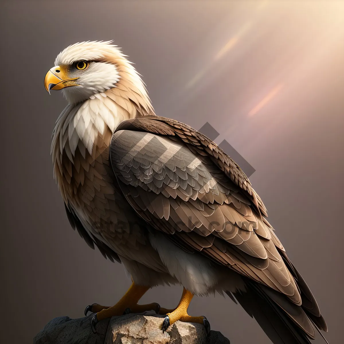Picture of Brown Falcon with Piercing Gaze and Majestic Wings