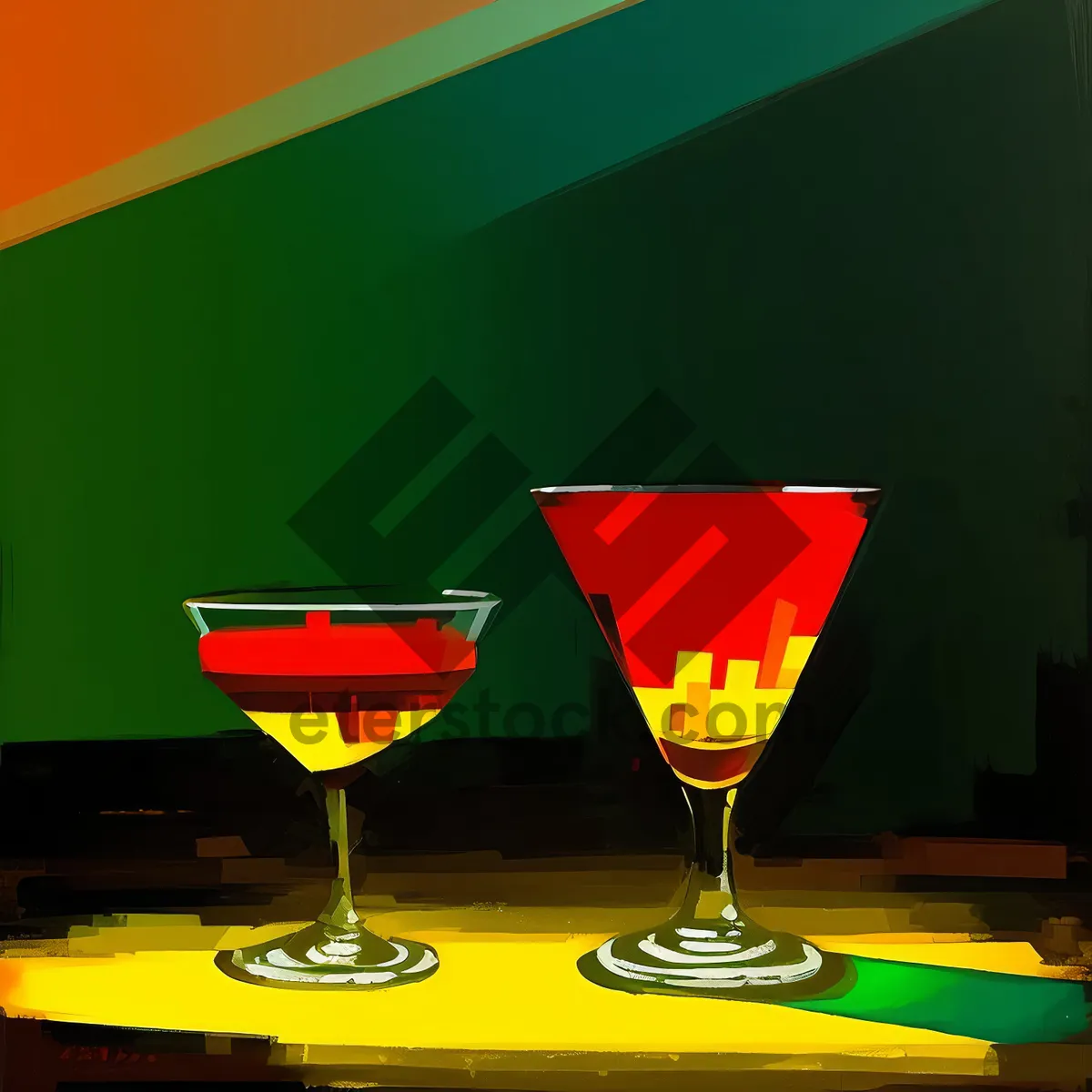 Picture of Refreshing Martini Glasses at Cocktail Party