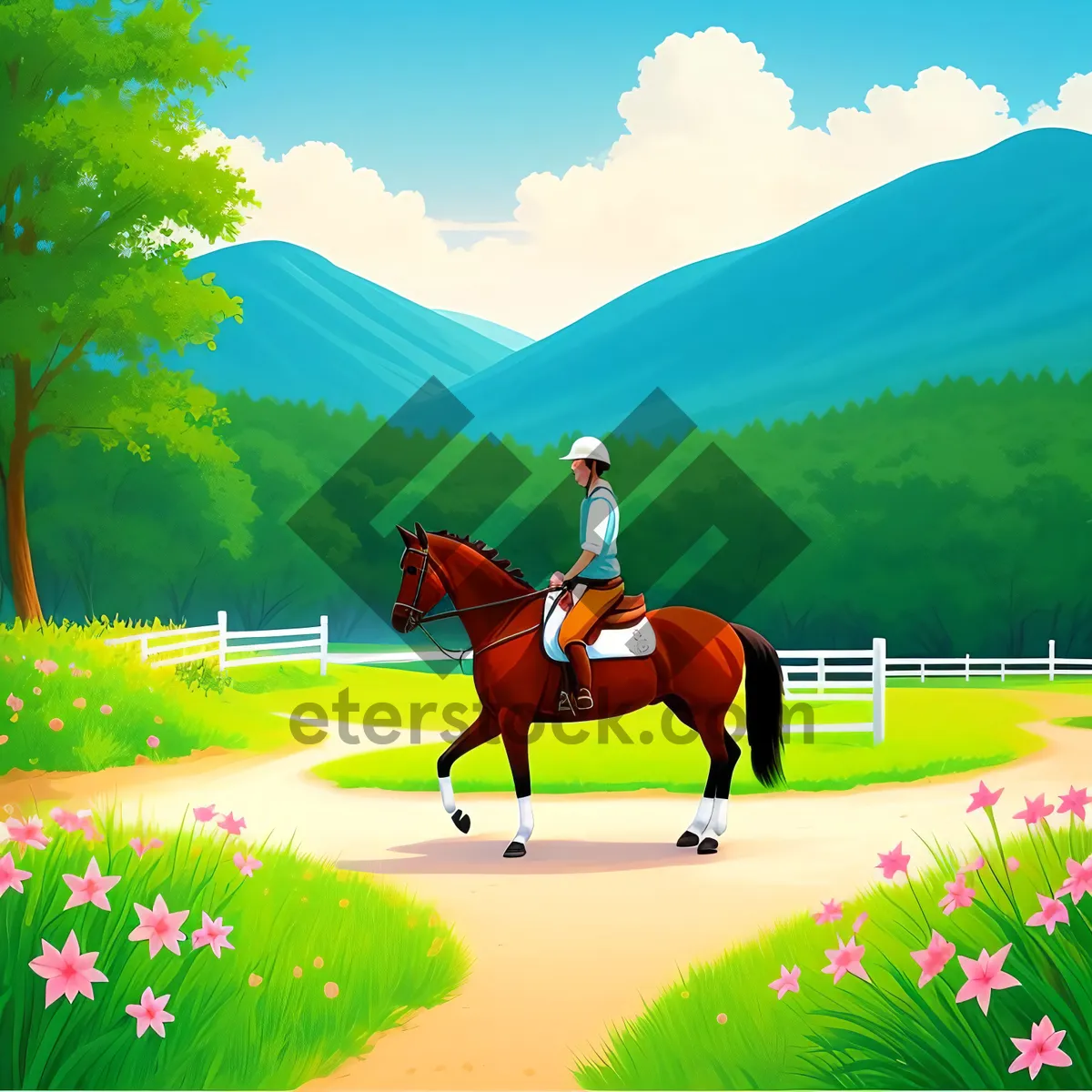 Picture of Serene Countryside Horizon with Lush Grassland and Clear Sky