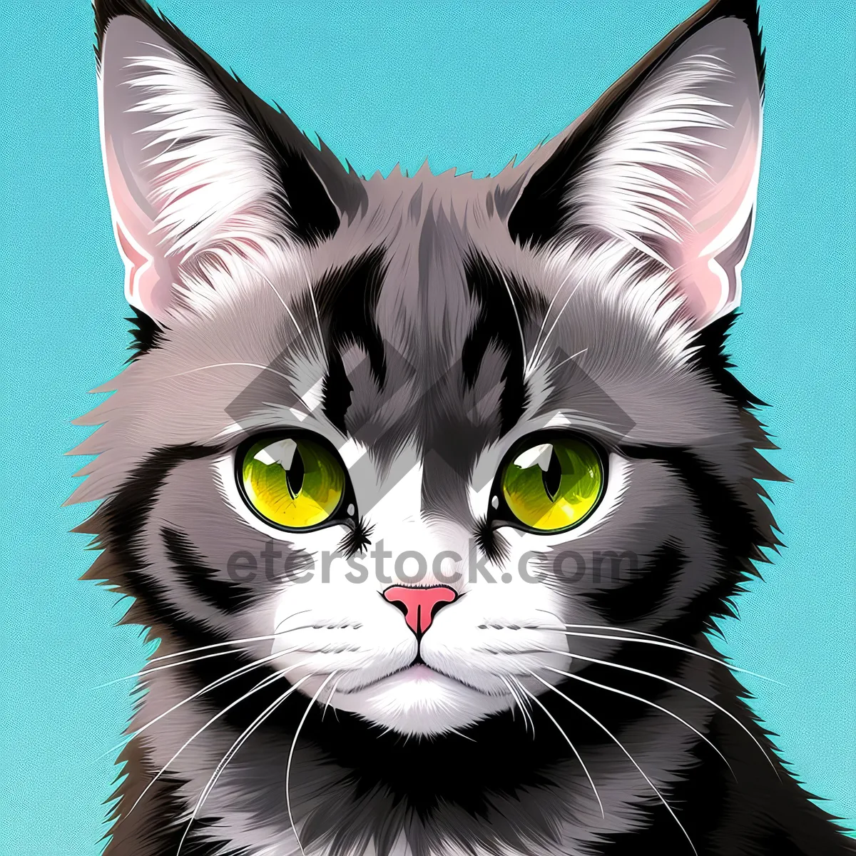 Picture of Curious Feline with Fluffy Fur and Adorable Whiskers