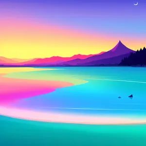 Colorful Sunset Over the Ocean