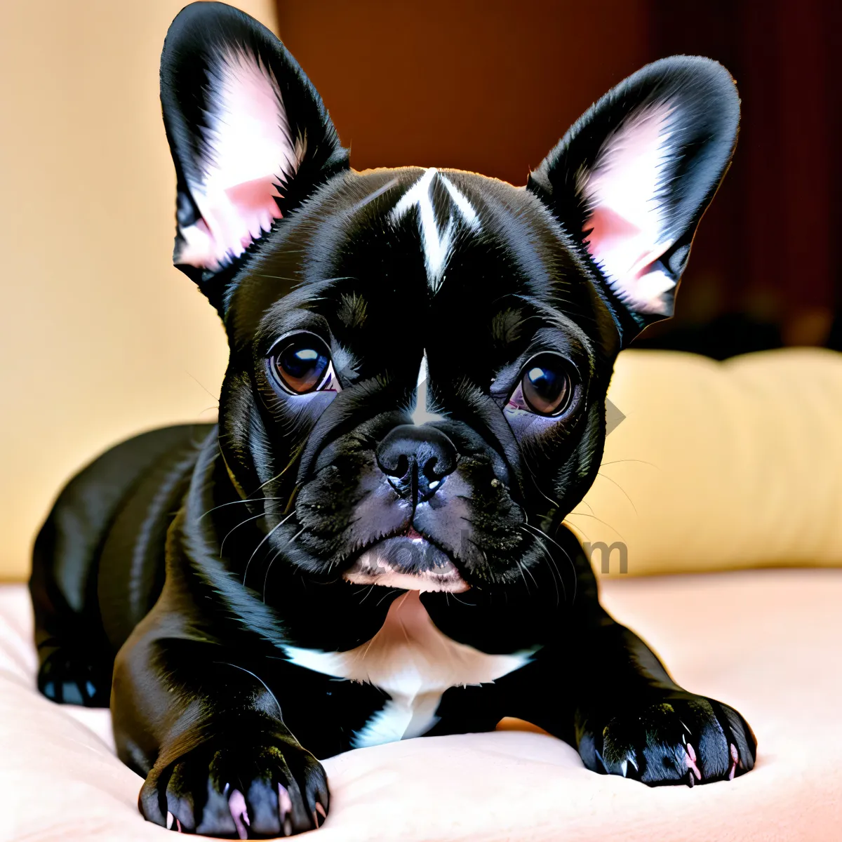 Picture of Adorable Bulldog Puppy - Cute Wrinkled Canine