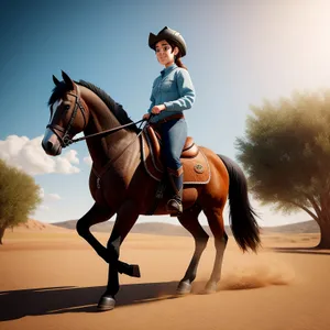 Professional Equestrian Teacher Riding Stallion