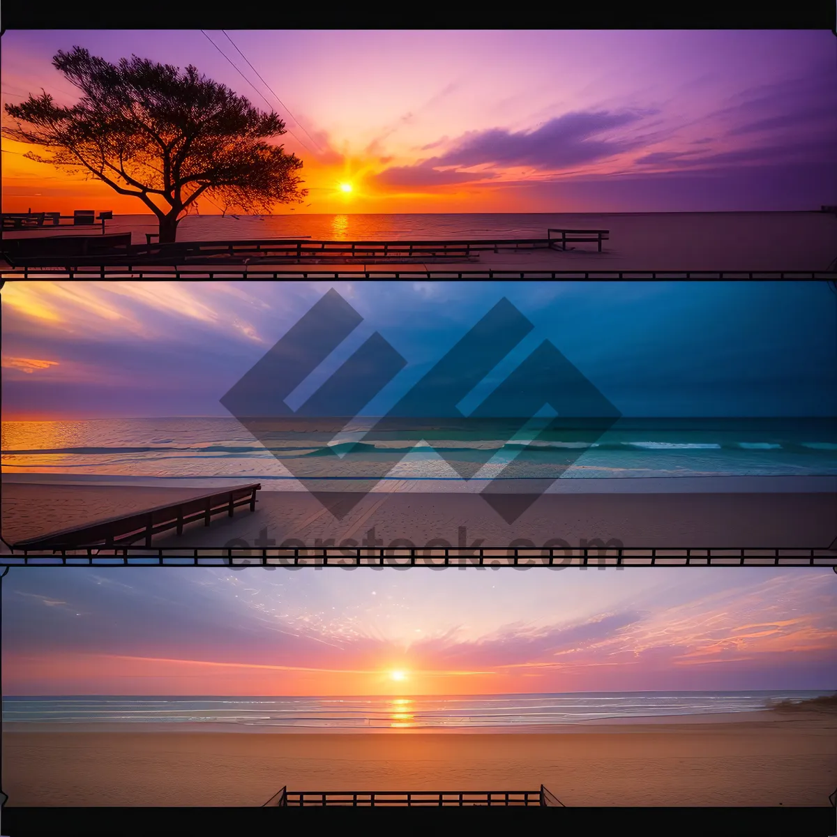 Picture of Sunset Reflection on Tropical Beach