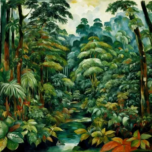 Tropical Jungle Canopy with Lush Foliage