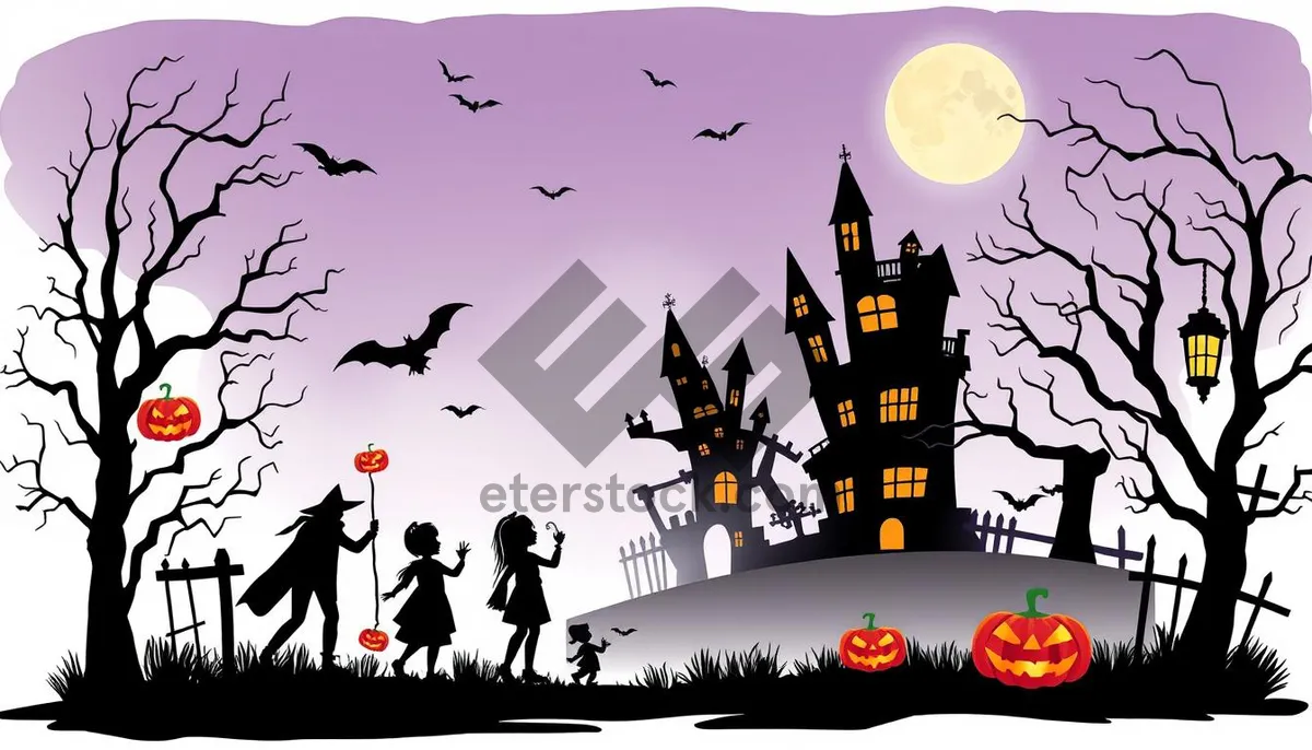 Picture of Spooky Halloween Night Sky Silhouette Design