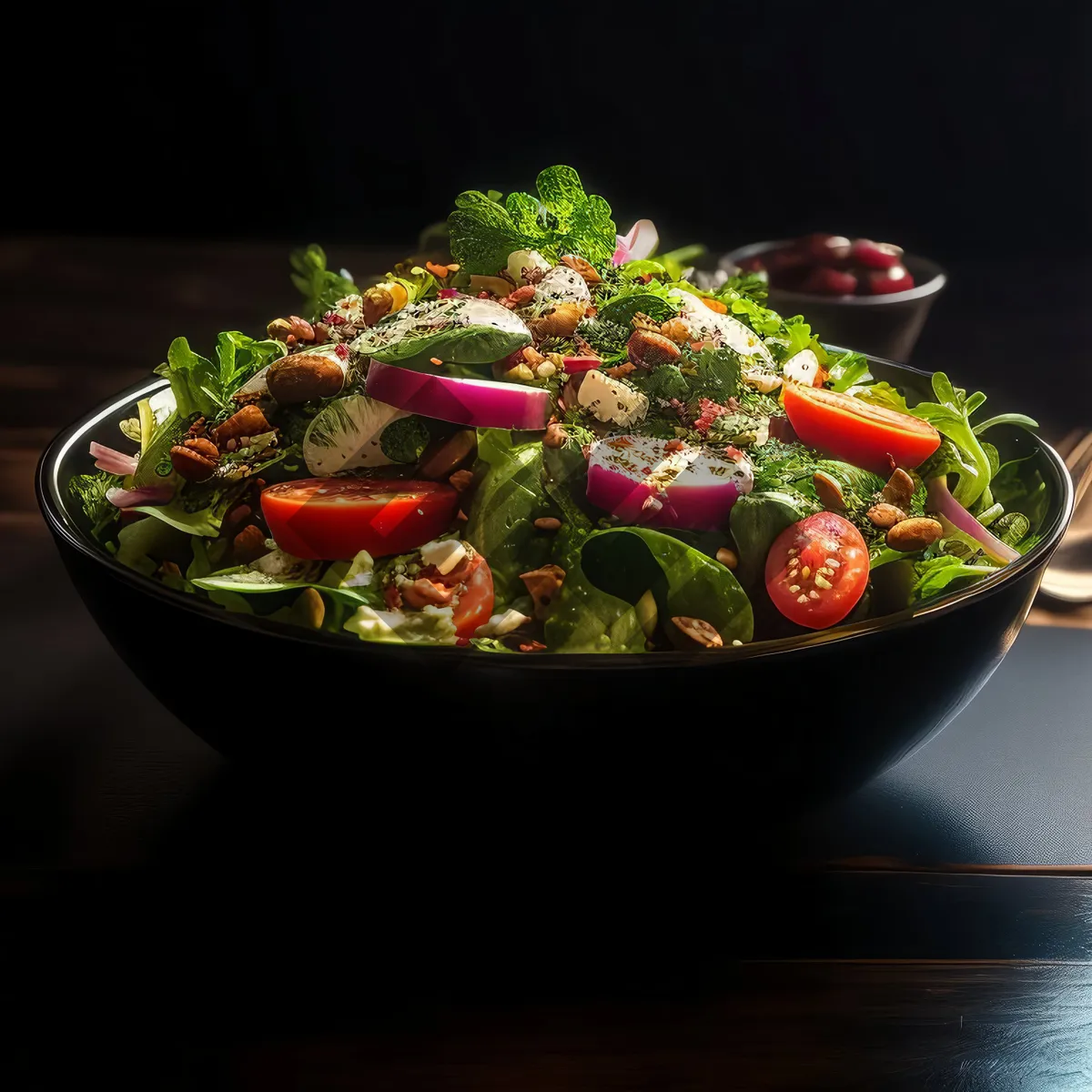 Picture of Fresh Vegetable Salad Bowl with Tomatoes and Peppers