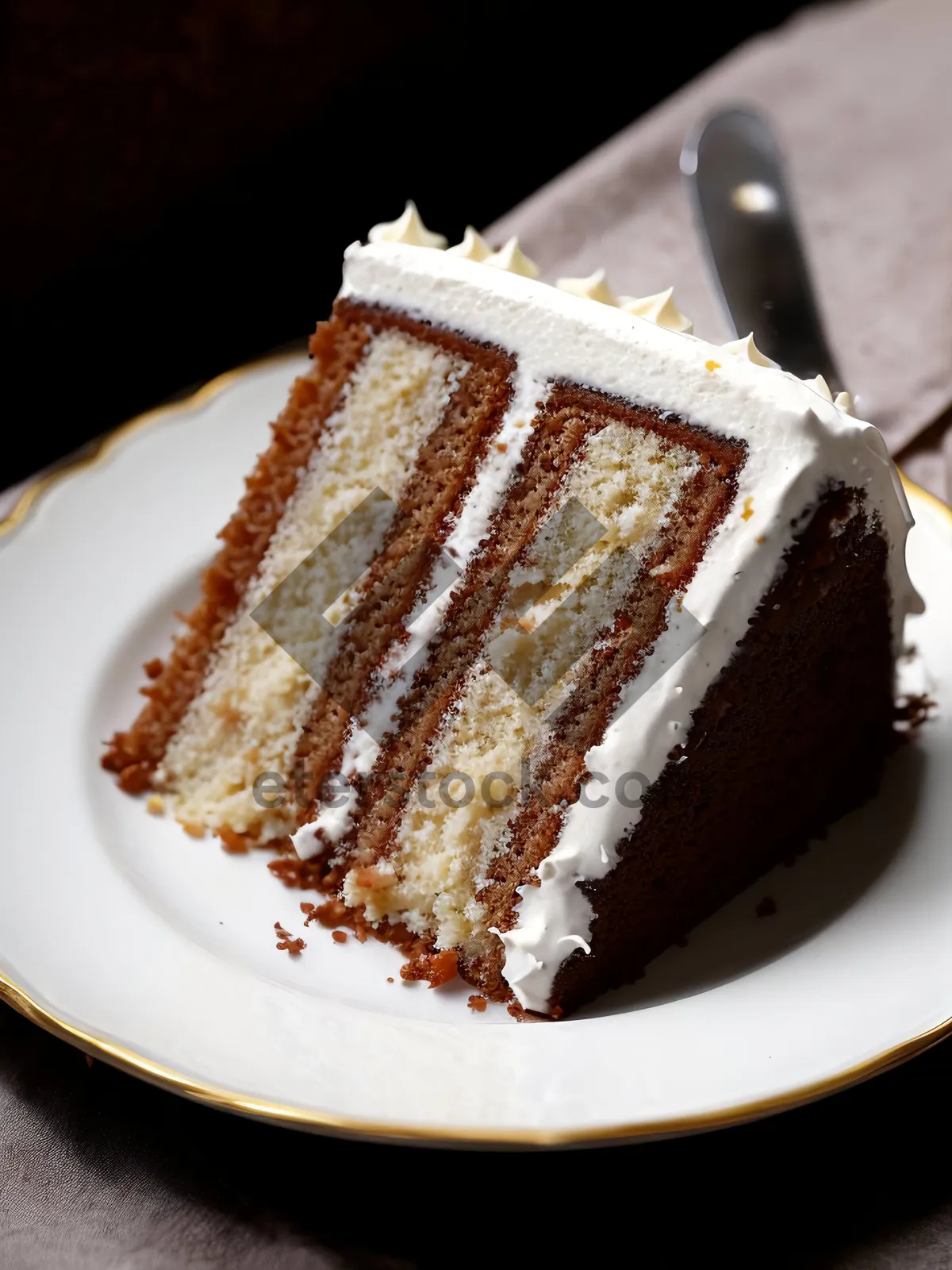 Picture of Delicious Chocolate Cake with Fruity Cream Topping