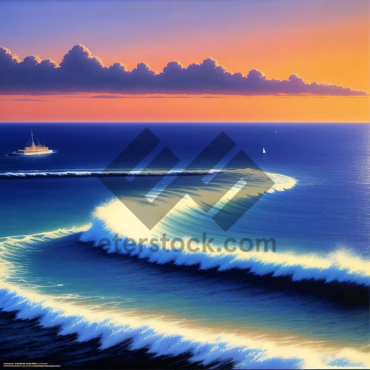 Picture of Serene Sunset Over Beachy Coastline