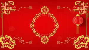 Vintage floral pattern wallpaper with ornate frame.