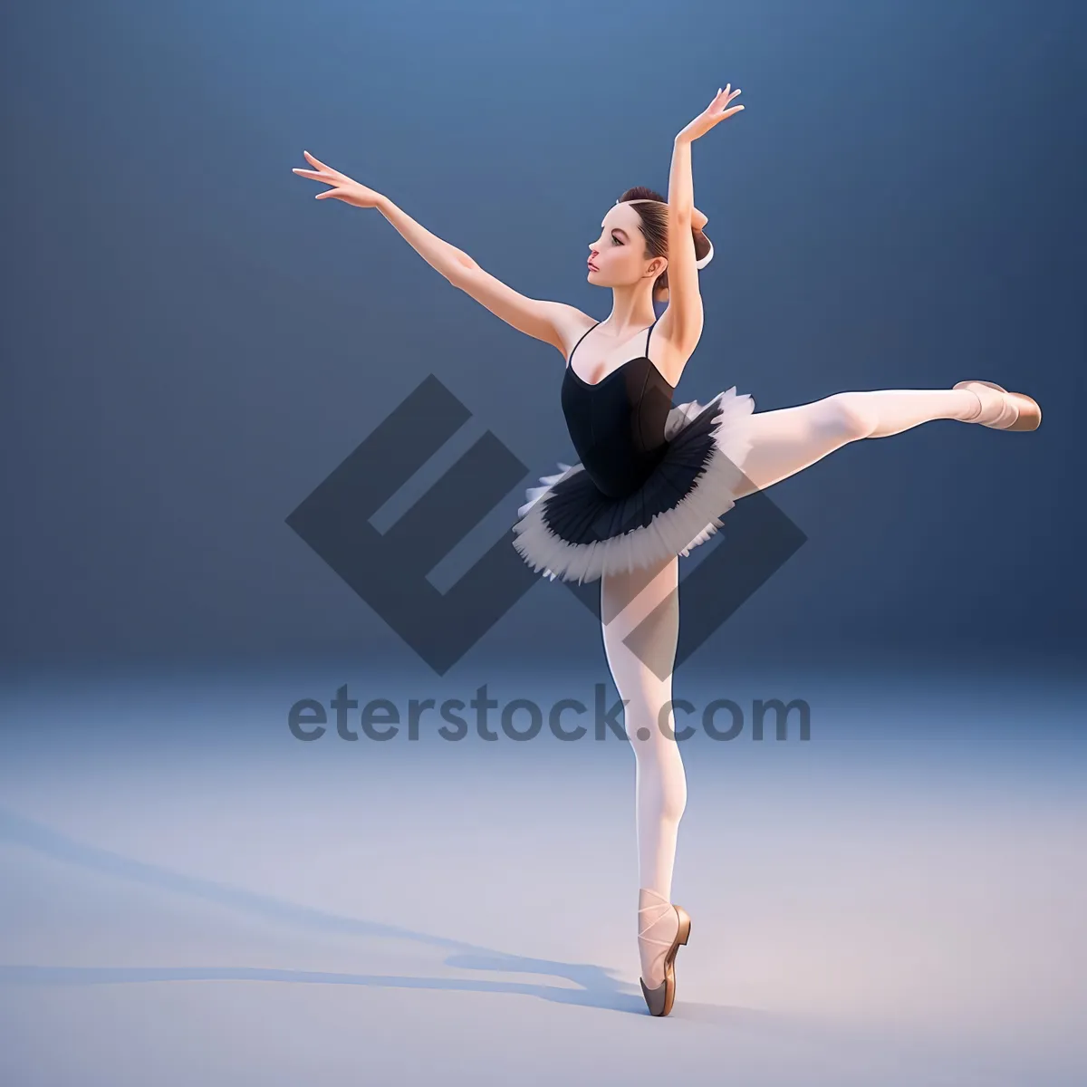 Picture of Joyful Ballet Dancer Soaring in the Sky