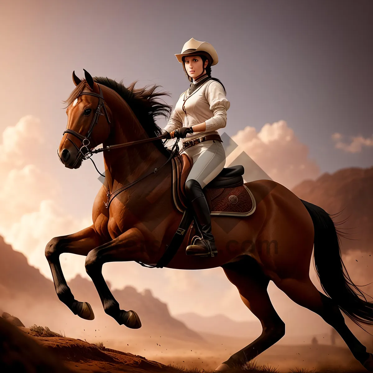 Picture of Exhilarating Equestrian Ride: Horseback Joyride with Jockey