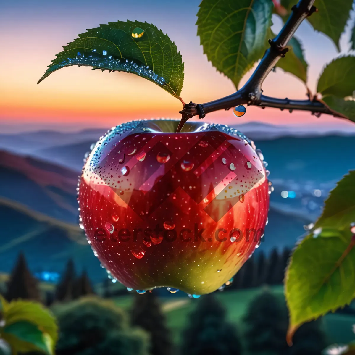 Picture of Fresh Red Delicious Apple, Organic and Juicy Fruit