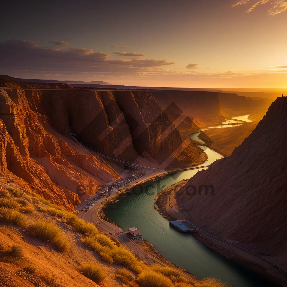 Picture of Grand Canyon Sunset: Majestic Desert Landscape Overlooking River