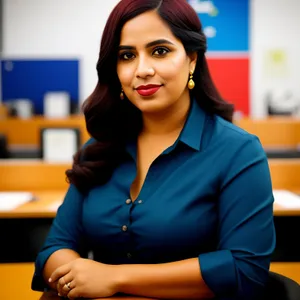 Successful Businesswoman with Confident Smile in Office