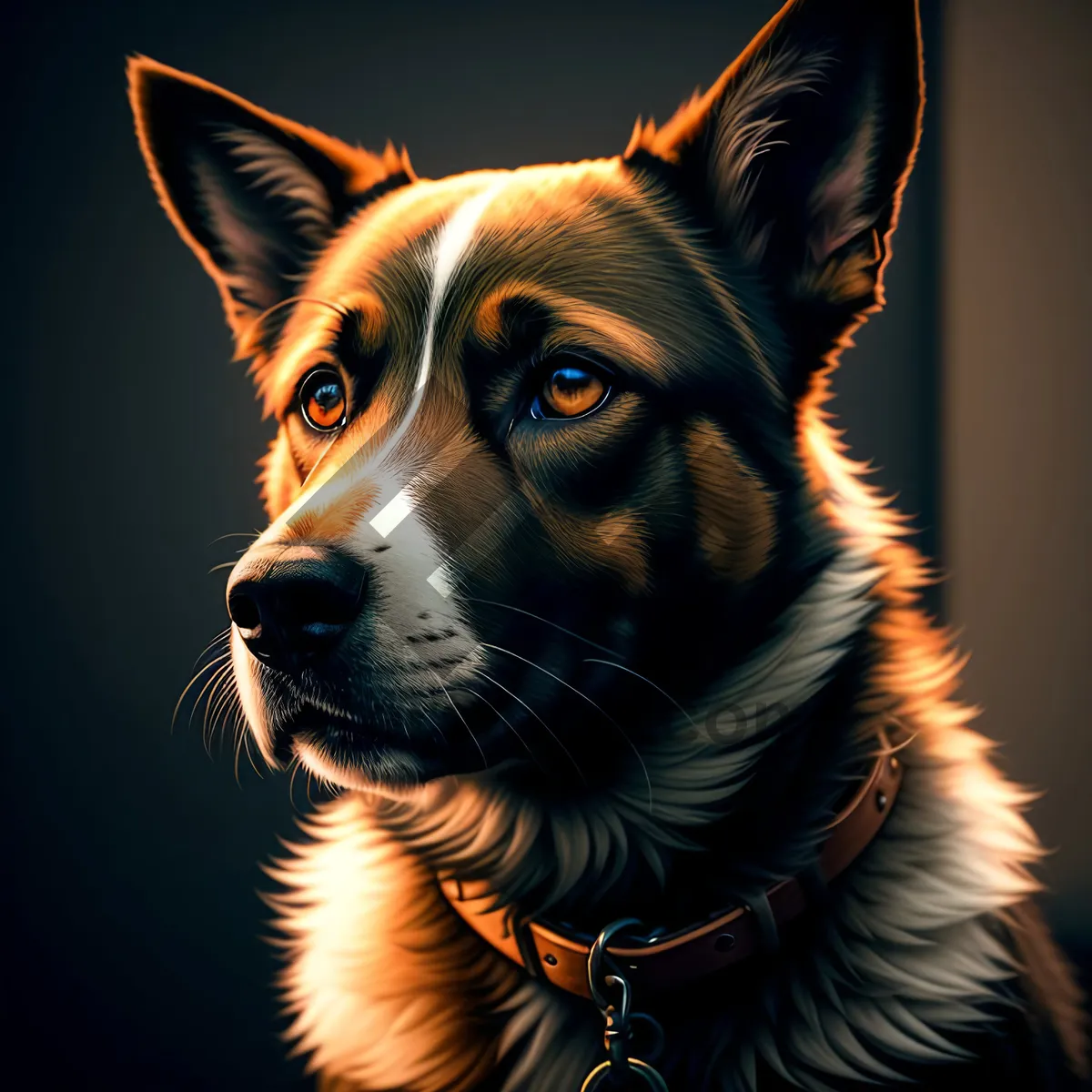 Picture of Adorable Border Collie Shepherd Dog Portrait