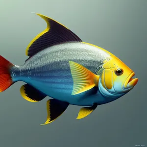 Colorful Goldfish Swimming in Tropical Aquarium