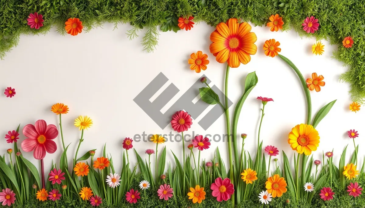 Picture of Bright Pink Daisy in Summer Meadow