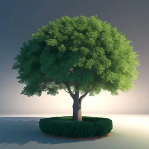 Tranquil Bonsai Tree against Summer Sky