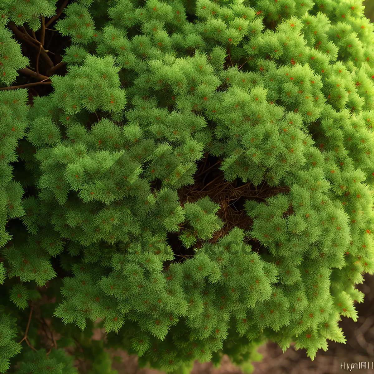 Picture of Fresh Growth: Natural Spring Herb in Forest