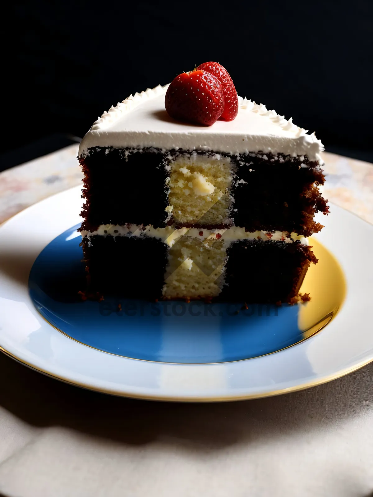 Picture of Delicious Berry Chocolate Mint Ice Cream Pastry