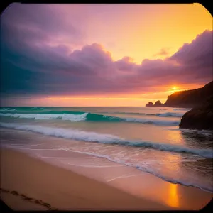 Serene Sunset Beach Horizon