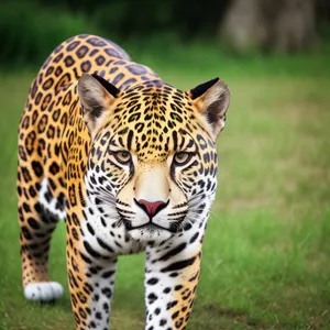 Safari Striped Predator: Powerful Jaguar in the Wild