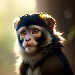 Heartwarming portrait captures the cuteness of a baby monkey in its natural habitat, showcasing the wonders of wildlife