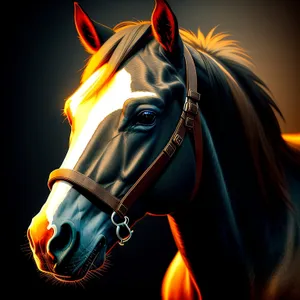 Blazing Horse Artwork: Majestic Black Equine Head