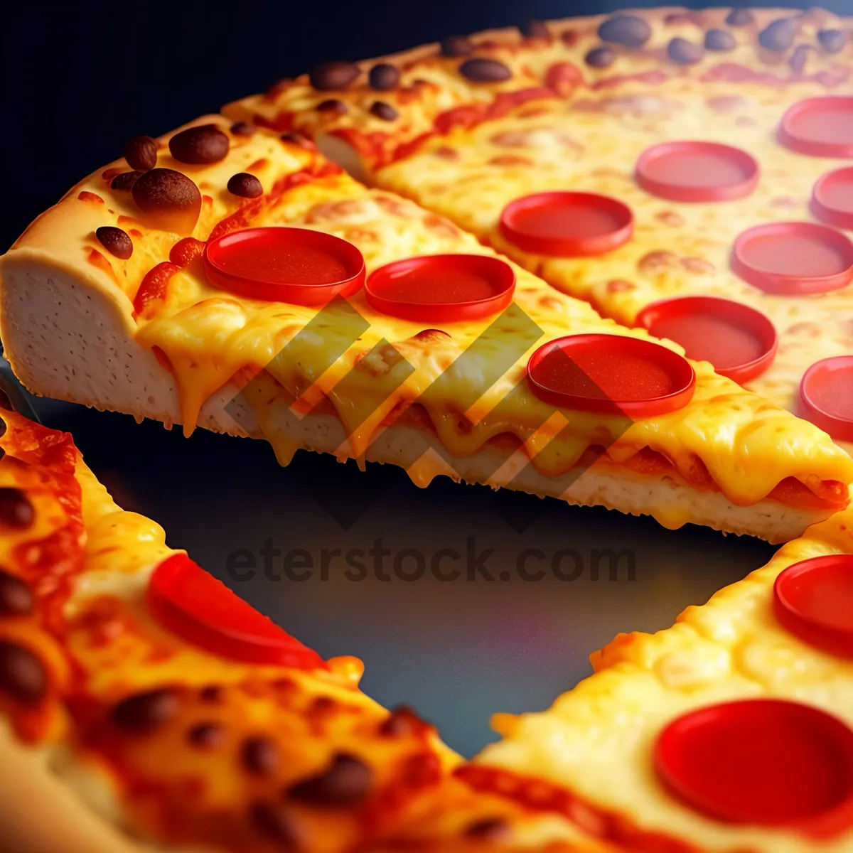 Picture of Gourmet Delicious Pizza Slice with Fresh Toppings