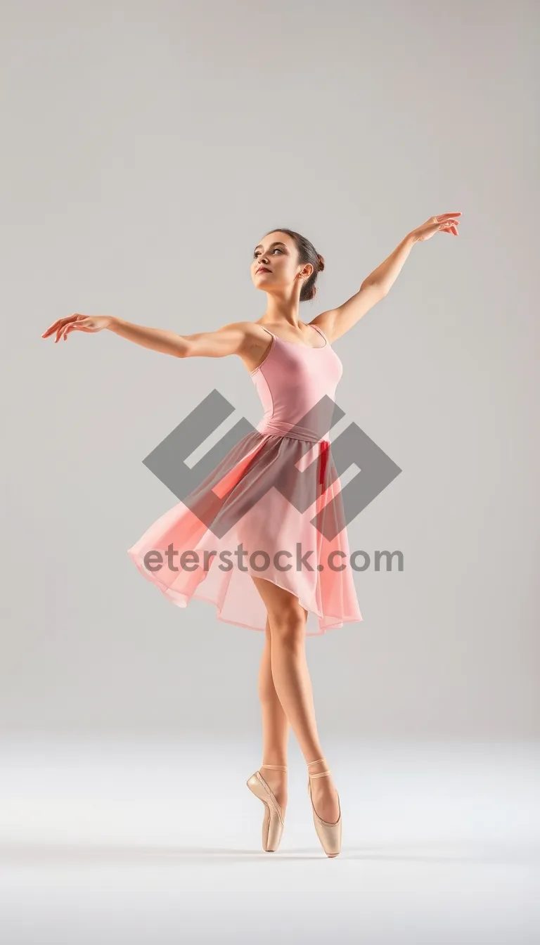 Picture of Beautiful fashion model posing with graceful dance moves