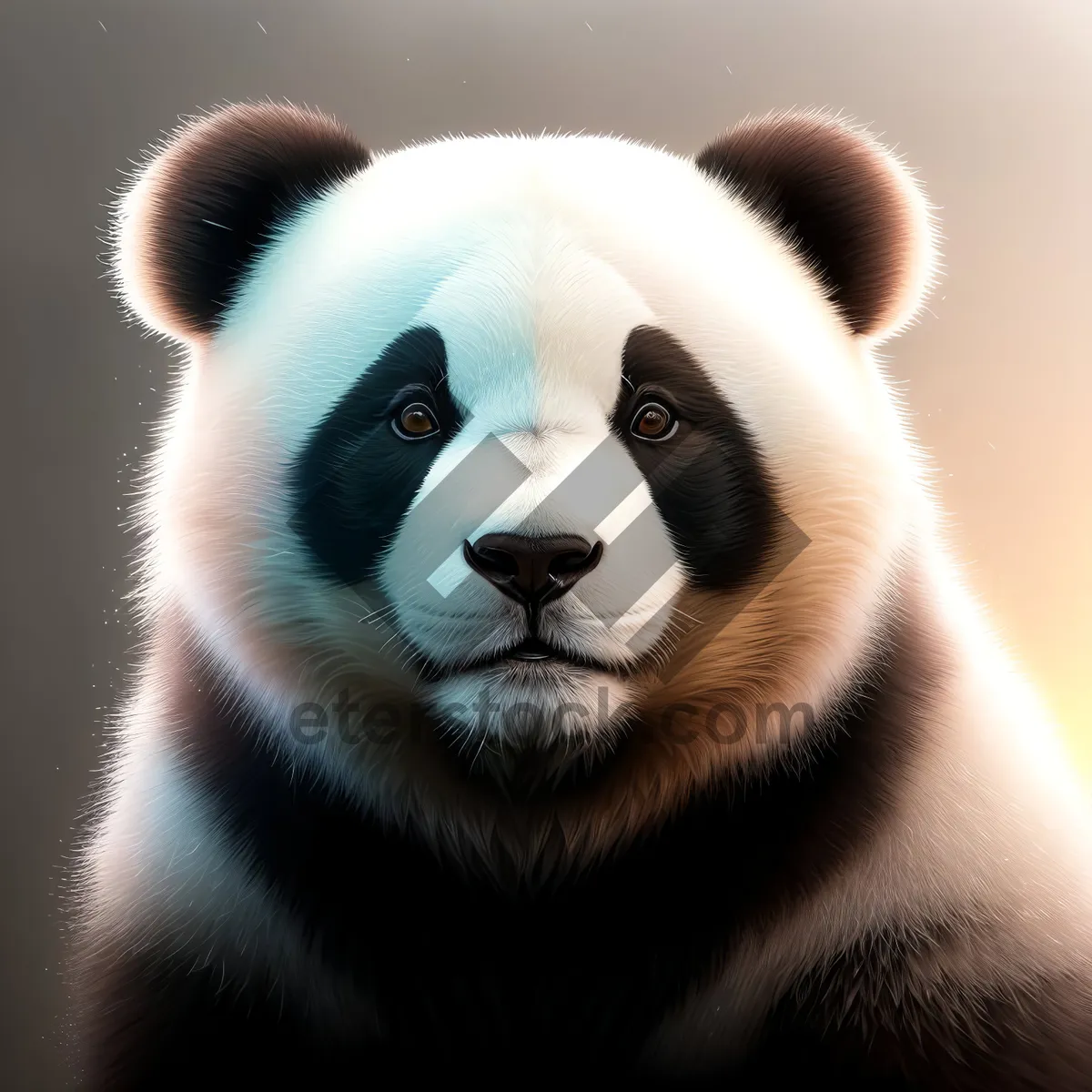 Picture of Adorable Giant Panda: Majestic Black Bear of the Wild.