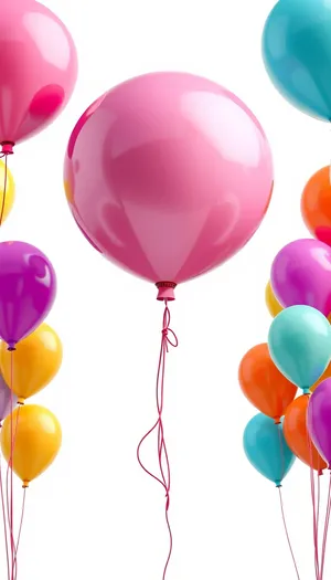 Bright and Colorful Party Balloons Icon Set