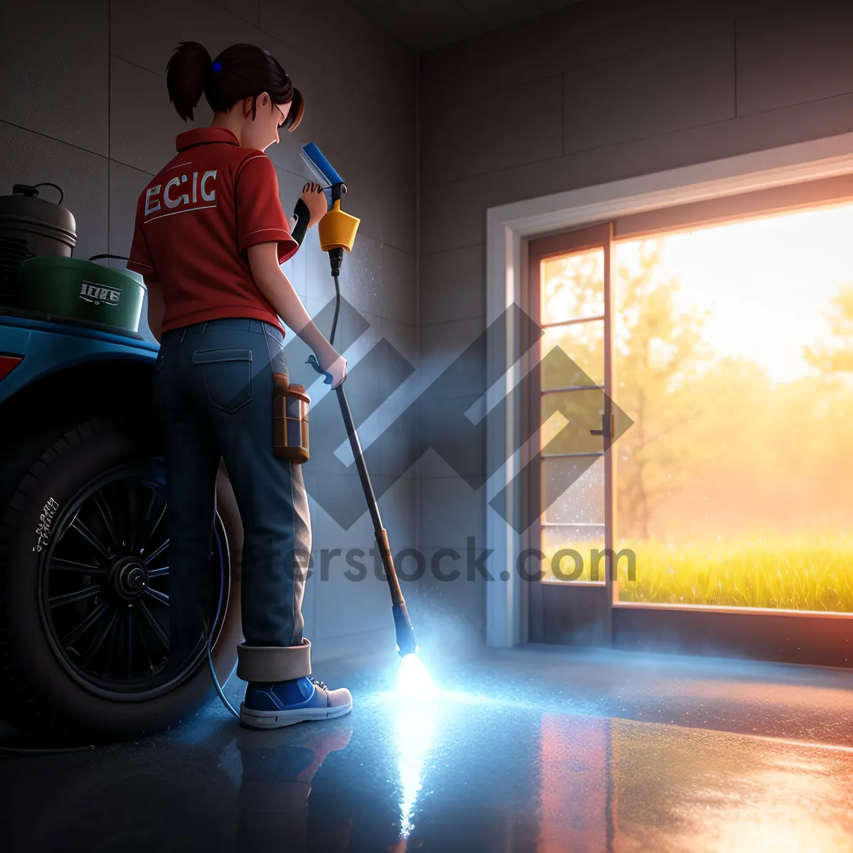 Picture of Cleaner man working outdoors