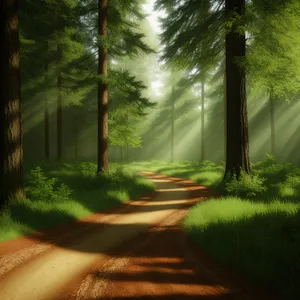 Serene Summer Forest Bathed in Sunlight