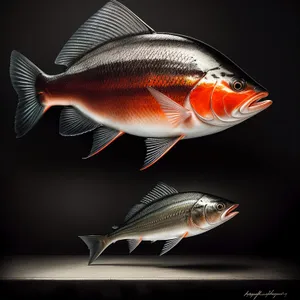 Golden Finned Snapper in Underwater Aquarium