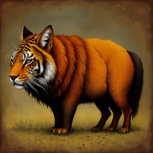 Fierce Jungle Predator: Striped Wild Tiger Cat