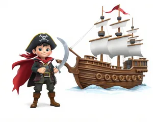 Cartoon Pirate Toy Plaything 3D Fun