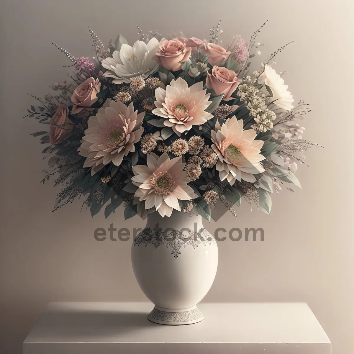 Picture of Festive Winter Vase with Floral Decor