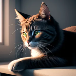 Curious Tabby Kitty with Fluffy Fur