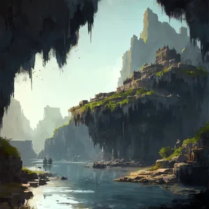 Serene Coastal Cliff overlooking Crystal Clear Waters