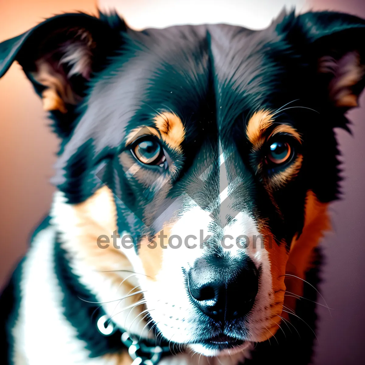 Picture of Cute Border Collie Puppy with Expressive Brown Eyes